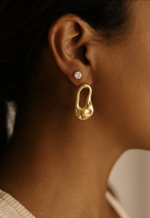 Conjunto de brinco dourado