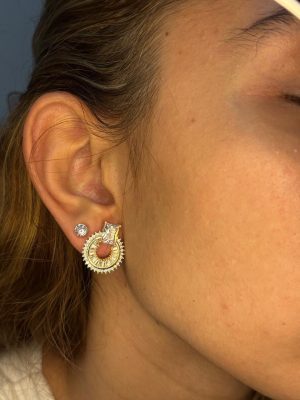 Brinco festa cravejado em zircônia